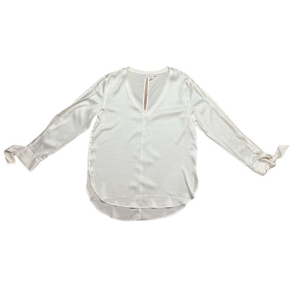 Ivory Business Casual Tie Sleeve Blouse - Picture 3 of 10